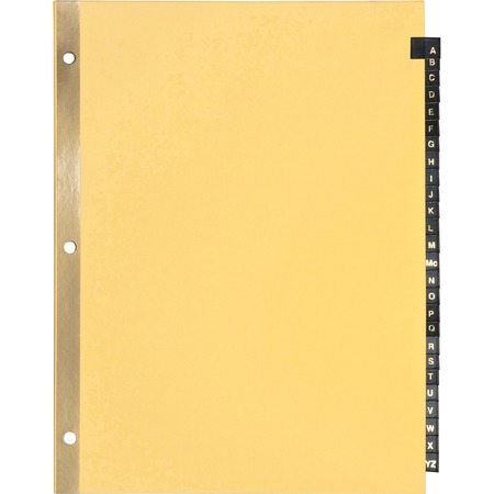 BUSINESS SOURCE A-Z Black Leather Tab Index Dividers, PK25 01181
